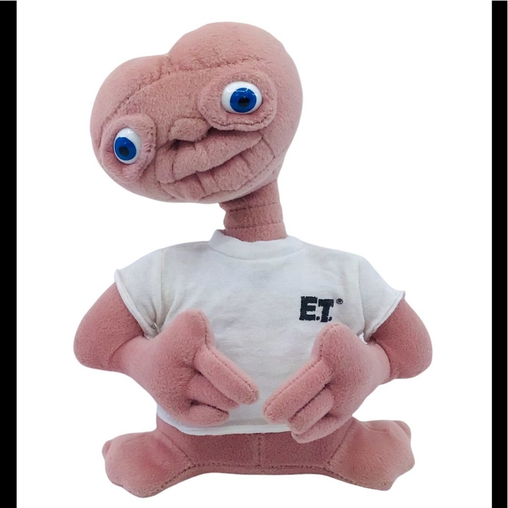 Vintage 9” ET Extra Terrestrial Plush Doll w/ White Shirt Retro 80s Stuf…